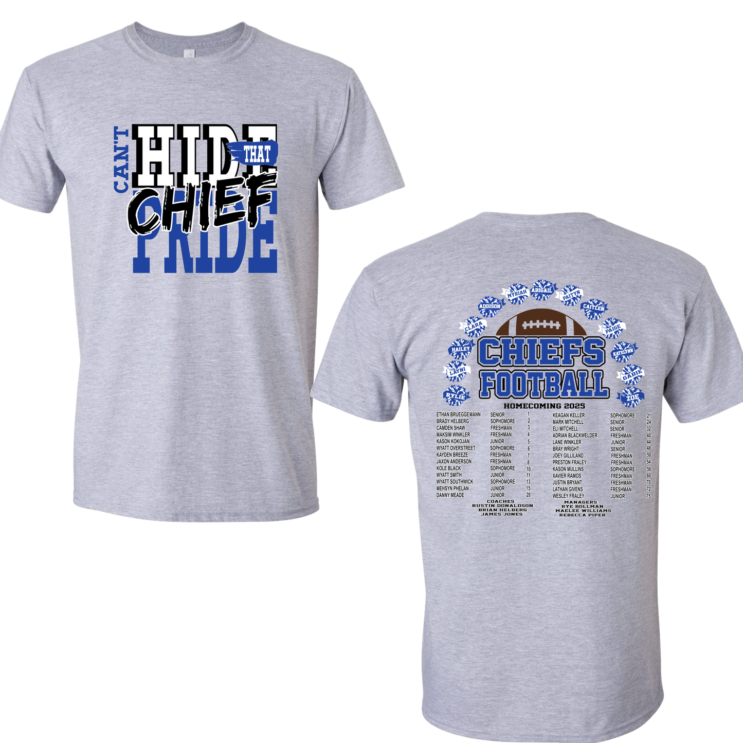 WAUKOMIS CHIEFS FOOTBALL HOMECOMING- T-SHIRT