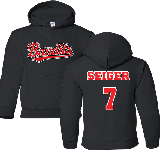BANDITS PLAYER HOODIE- WITH OR WITHOUT NAME AND NUMBER