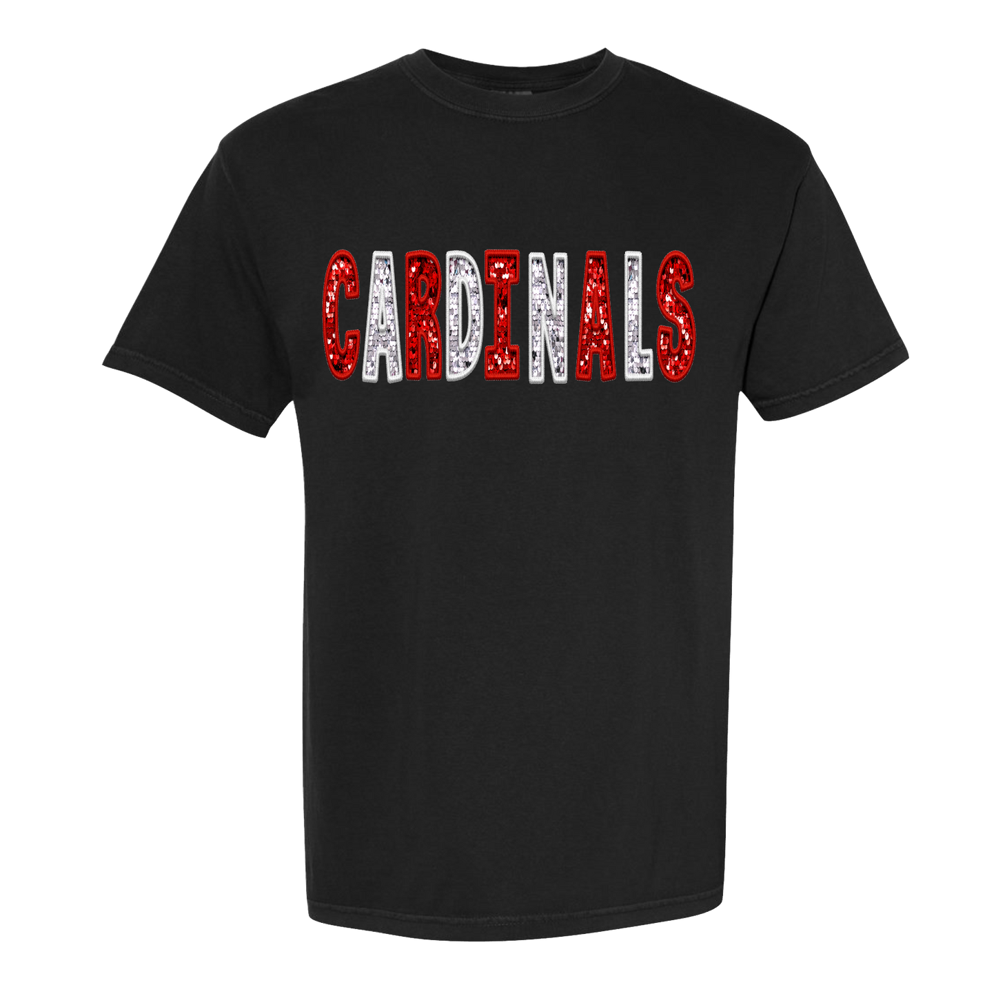CARDINALS RED WHITE GLITTER
