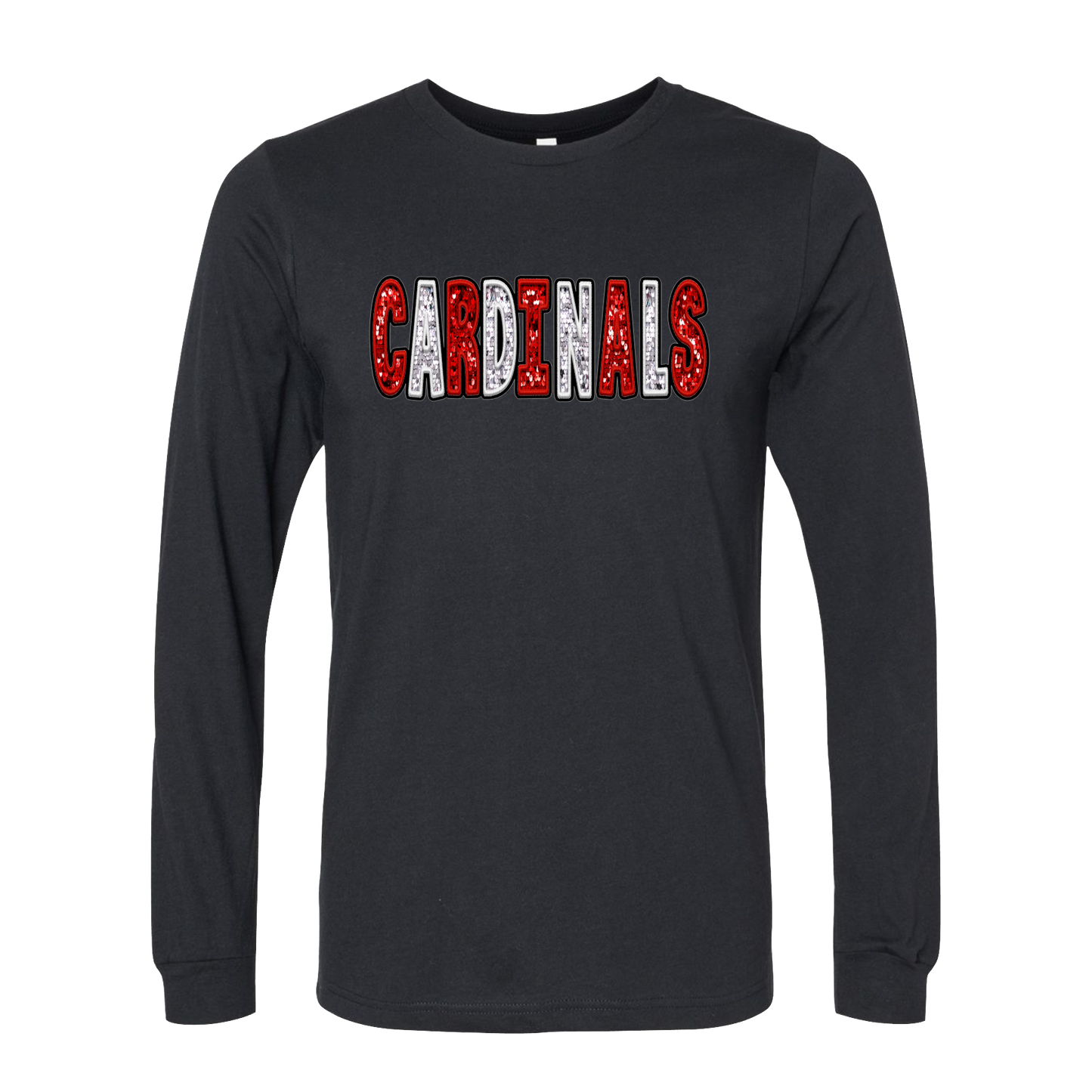 CARDINALS RED WHITE GLITTER