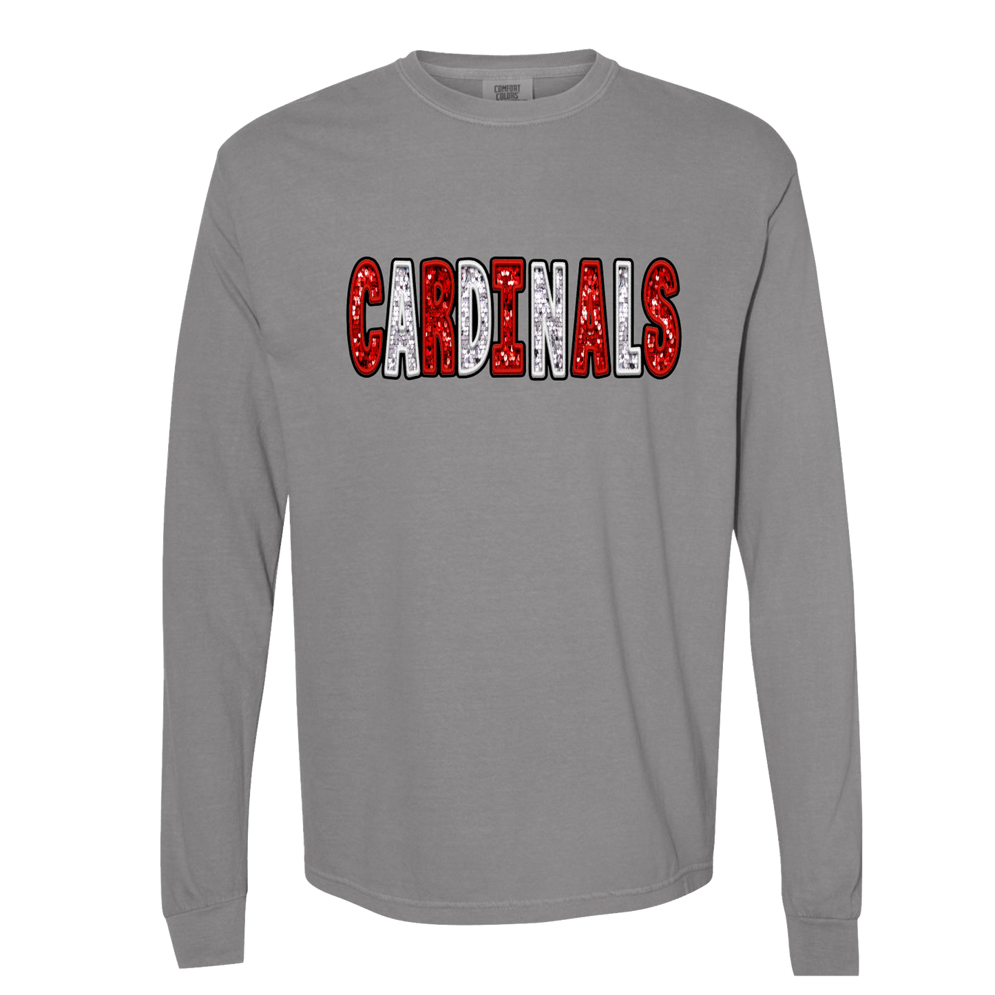 CARDINALS RED WHITE GLITTER