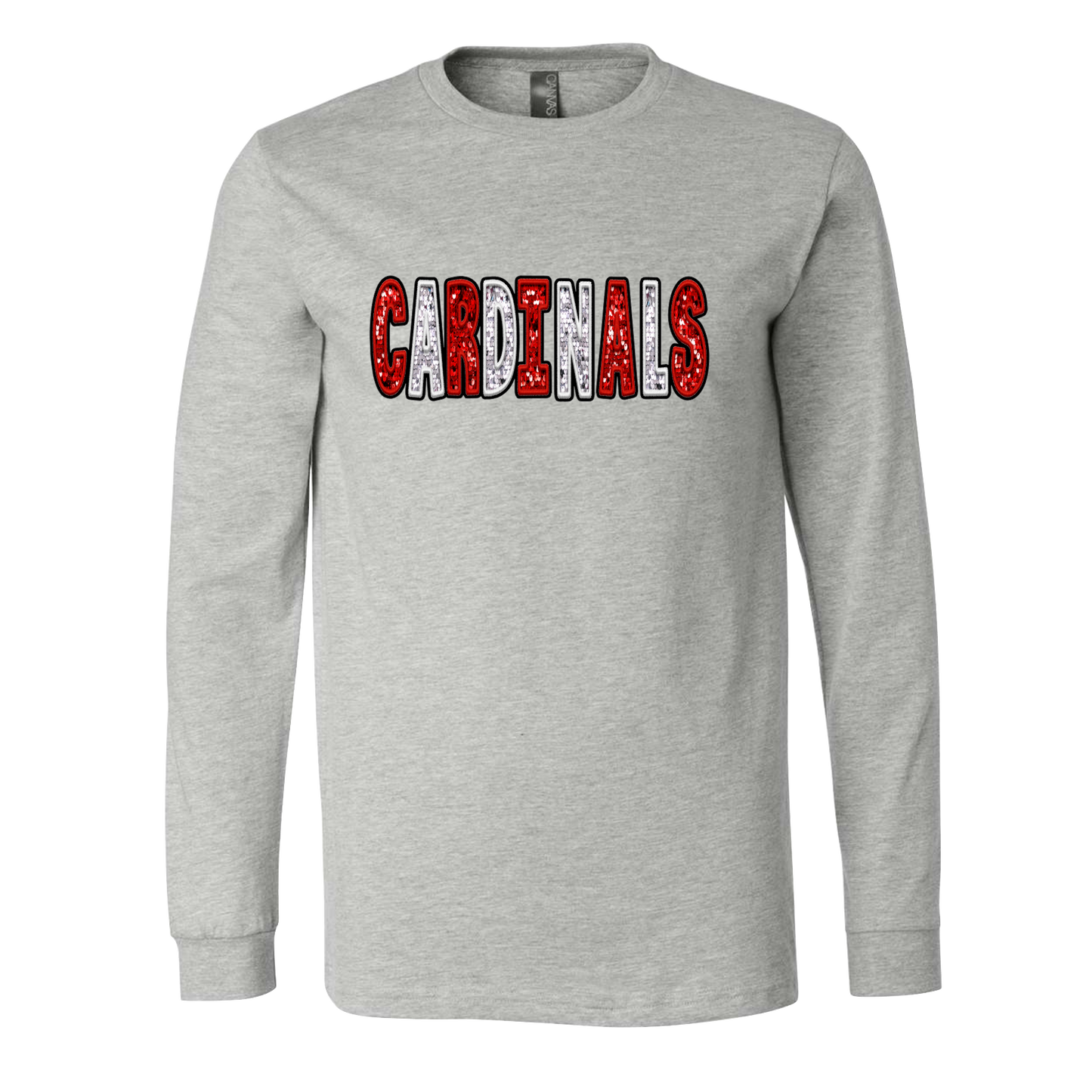 CARDINALS RED WHITE GLITTER