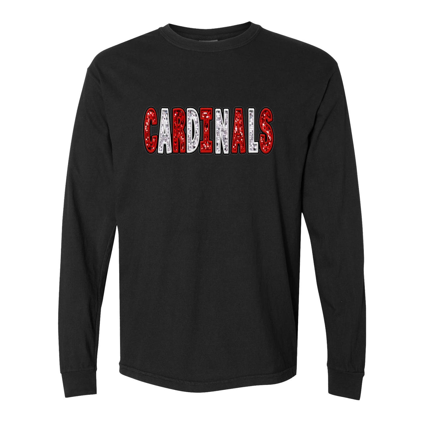 CARDINALS RED WHITE GLITTER