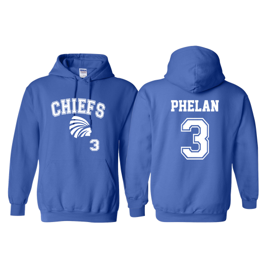 CHIEFS PLAYER HOODIE- WITH OR WITHOUT NAME AND NUMBER