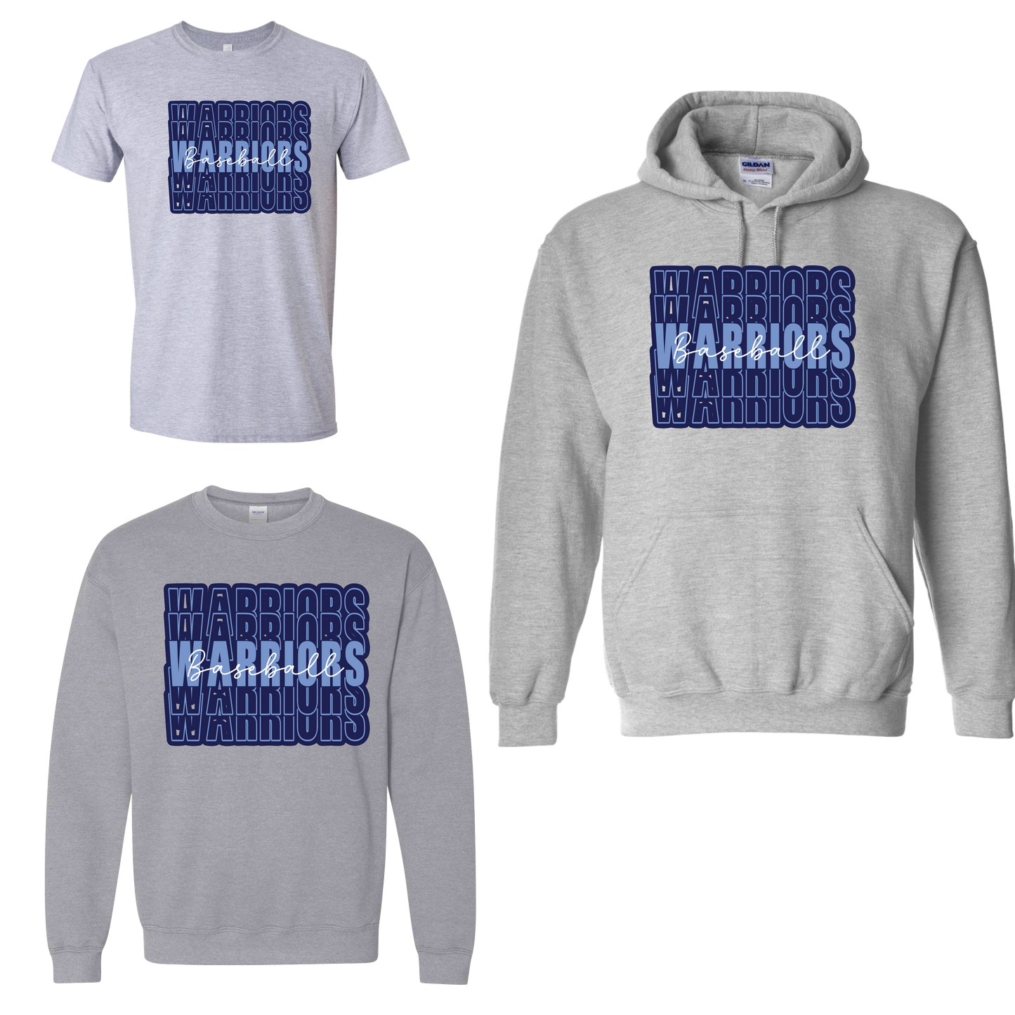 WARRIORS STACKED - GRAY
