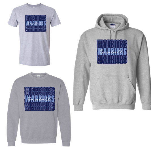 WARRIORS STACKED - GRAY