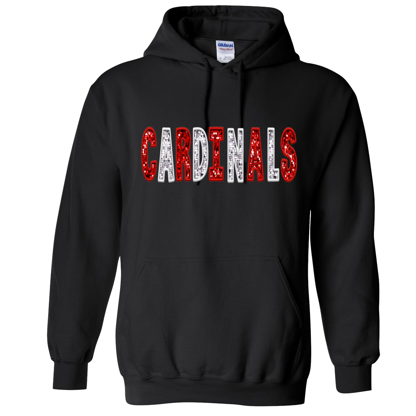 CARDINALS RED WHITE GLITTER
