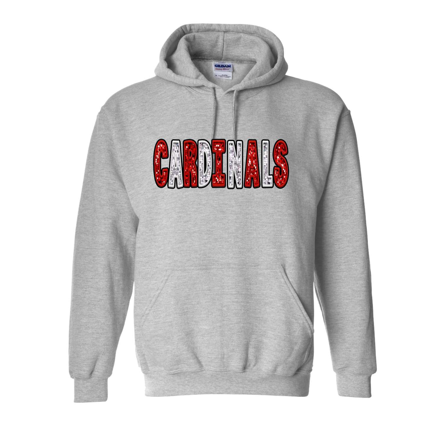 CARDINALS RED WHITE GLITTER