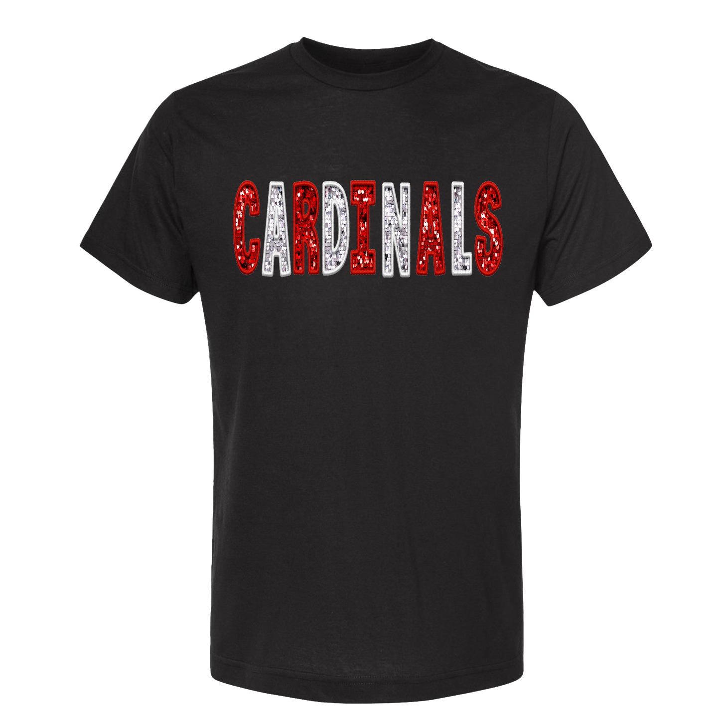 CARDINALS RED WHITE GLITTER