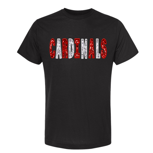 CARDINALS RED WHITE GLITTER