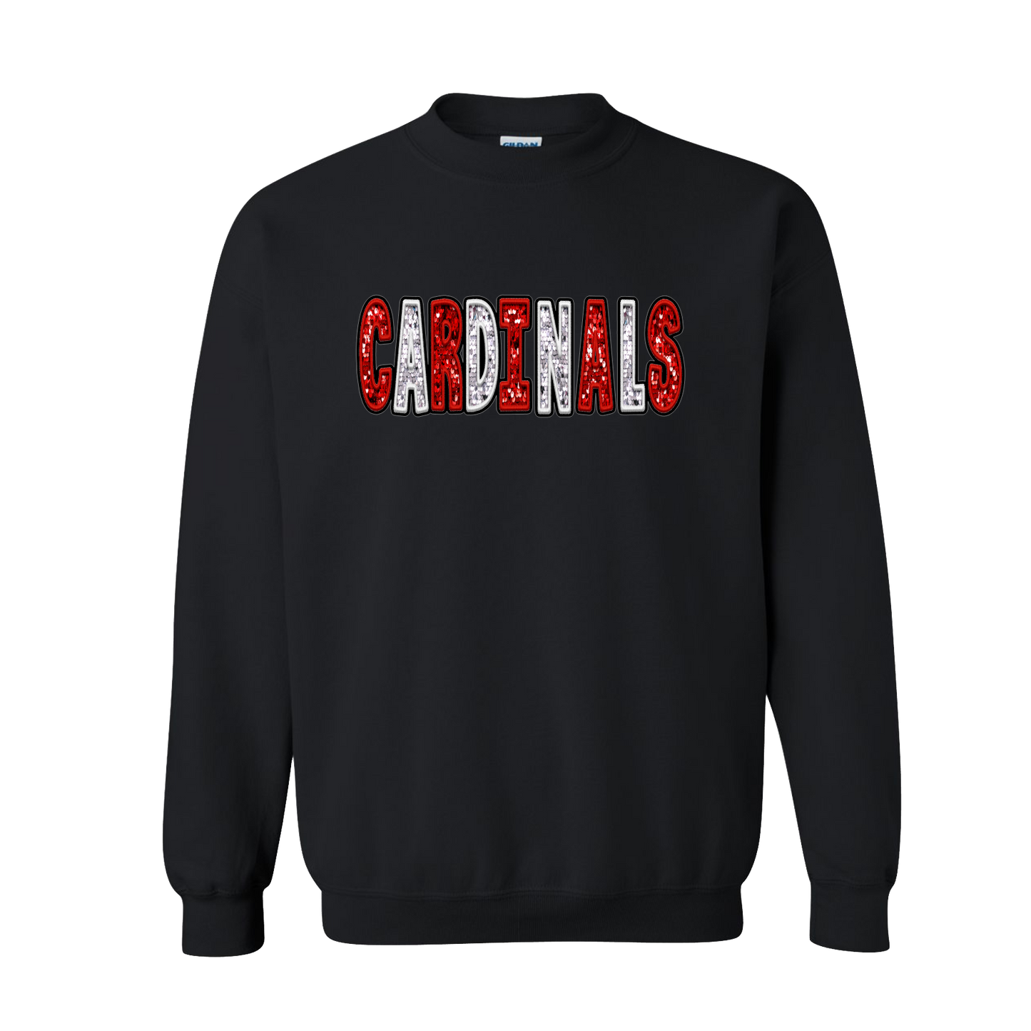 CARDINALS RED WHITE GLITTER