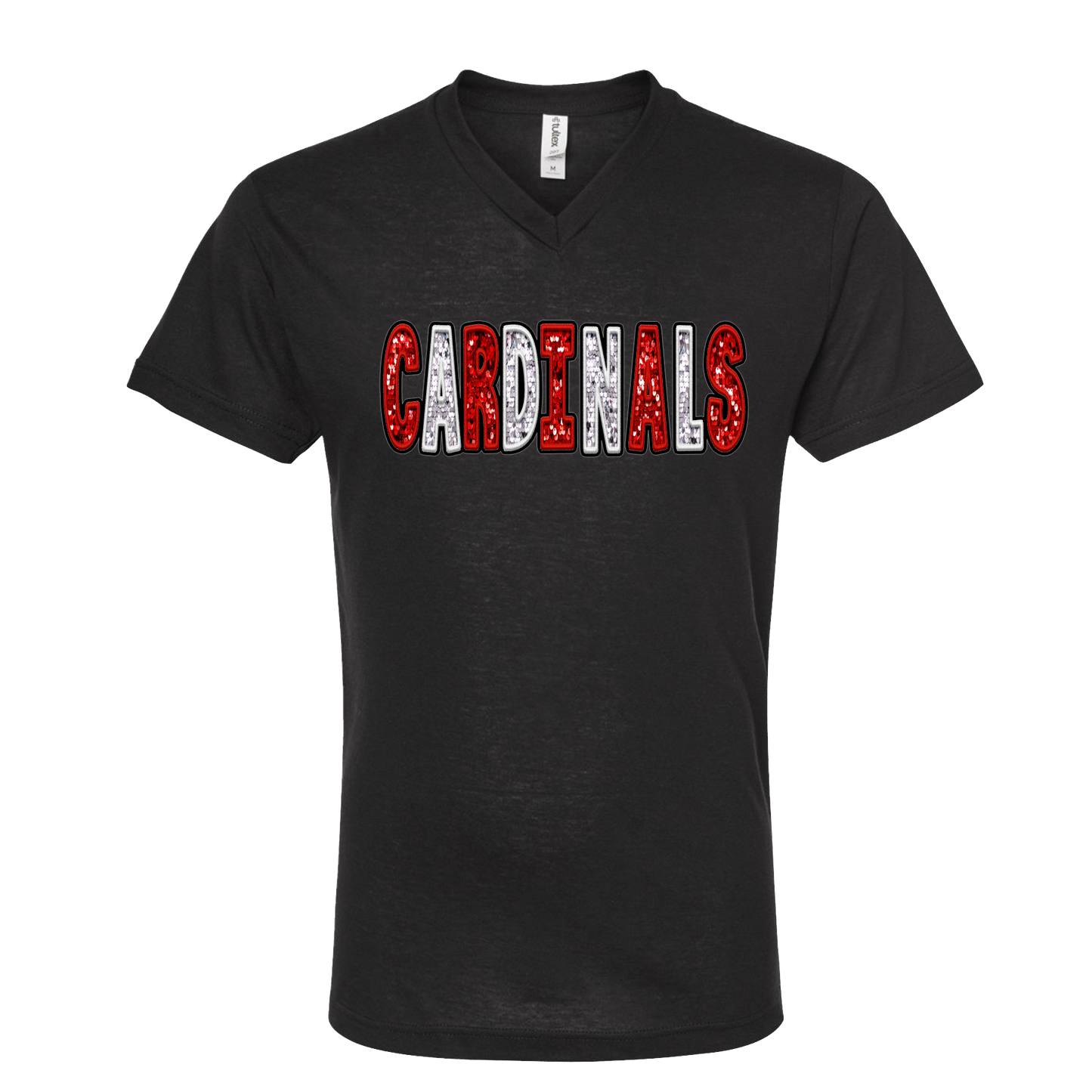 CARDINALS RED WHITE GLITTER