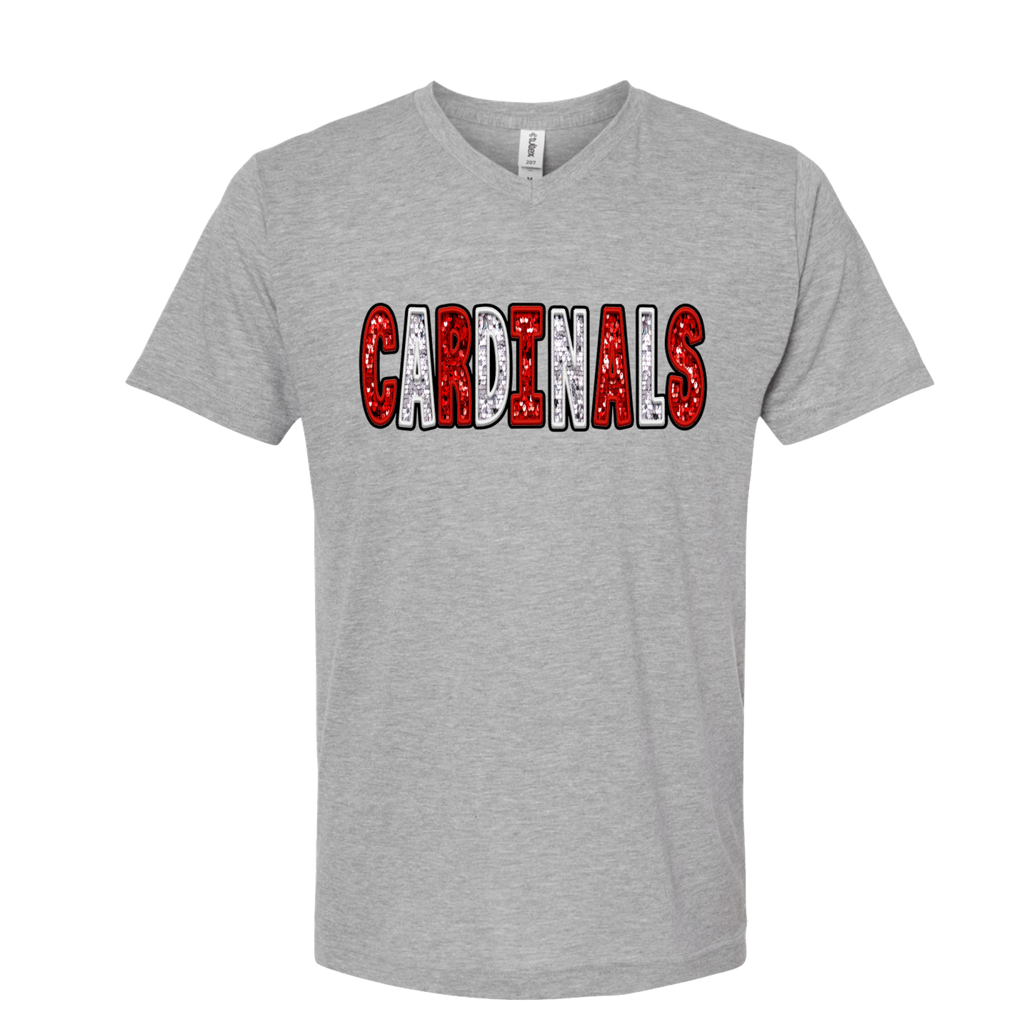 CARDINALS RED WHITE GLITTER
