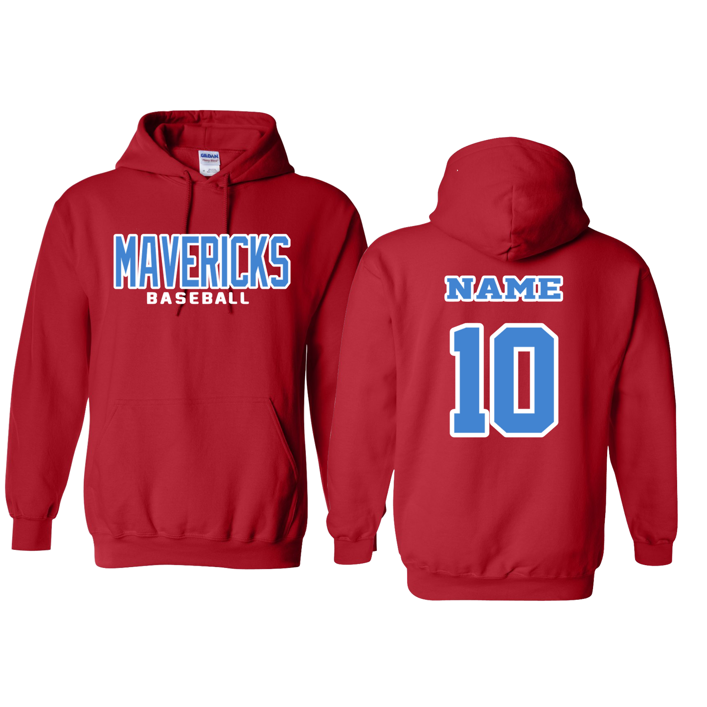 MAVERICKS BASEBALL-PLAYER HOODIE RED